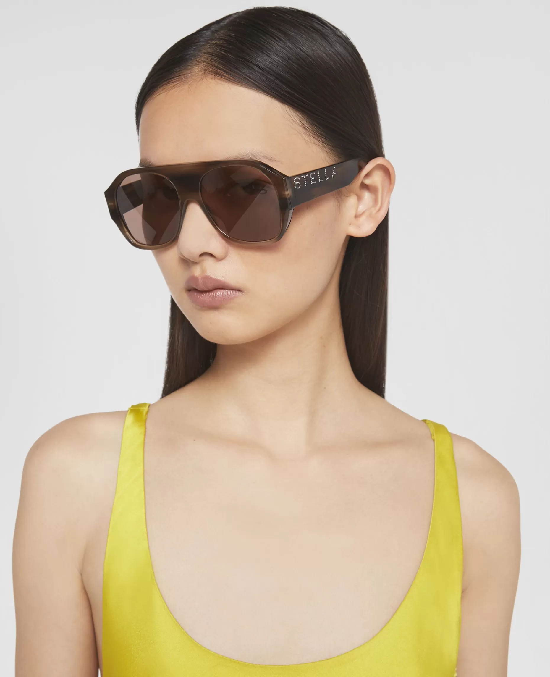 Chunky Aviator-Solbriller Med Logo^Stella McCartney New