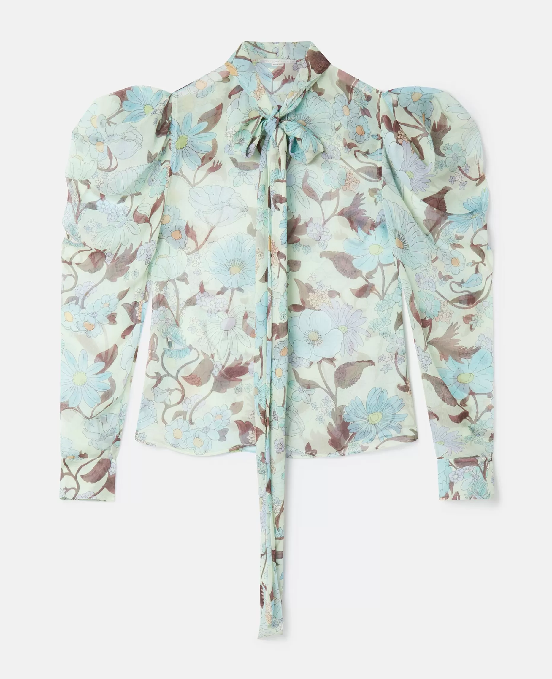 Lady Garden Print Silke Chiffon Pussybow Skjorte^Stella McCartney Outlet